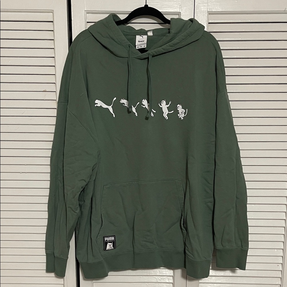 Puma x RIPNDIP Green Hoodie for Men